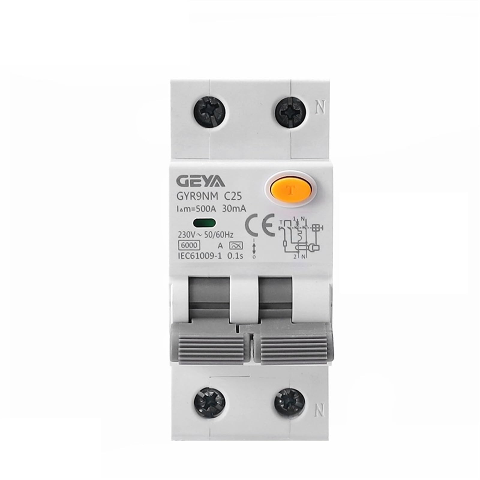 BJPCTUSF GYR9NM Type A RCBO MCB Leakage Protector 2P 4P Overload Short Circuit Protection Residual Current Breaker(2P 16A 30mA)