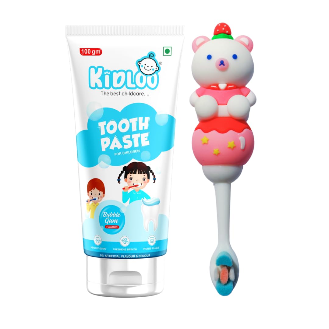 Kidloo Kids Toothpaste and Toothbrush, Ultrasoft Toothbrush For Kids, Cavity Protction, Germ Protection, for Children Boys and Girls (Design and Color May Vary) (100g) (B0CST1CTPD) Amazon Price History, Amazon Price Tracker