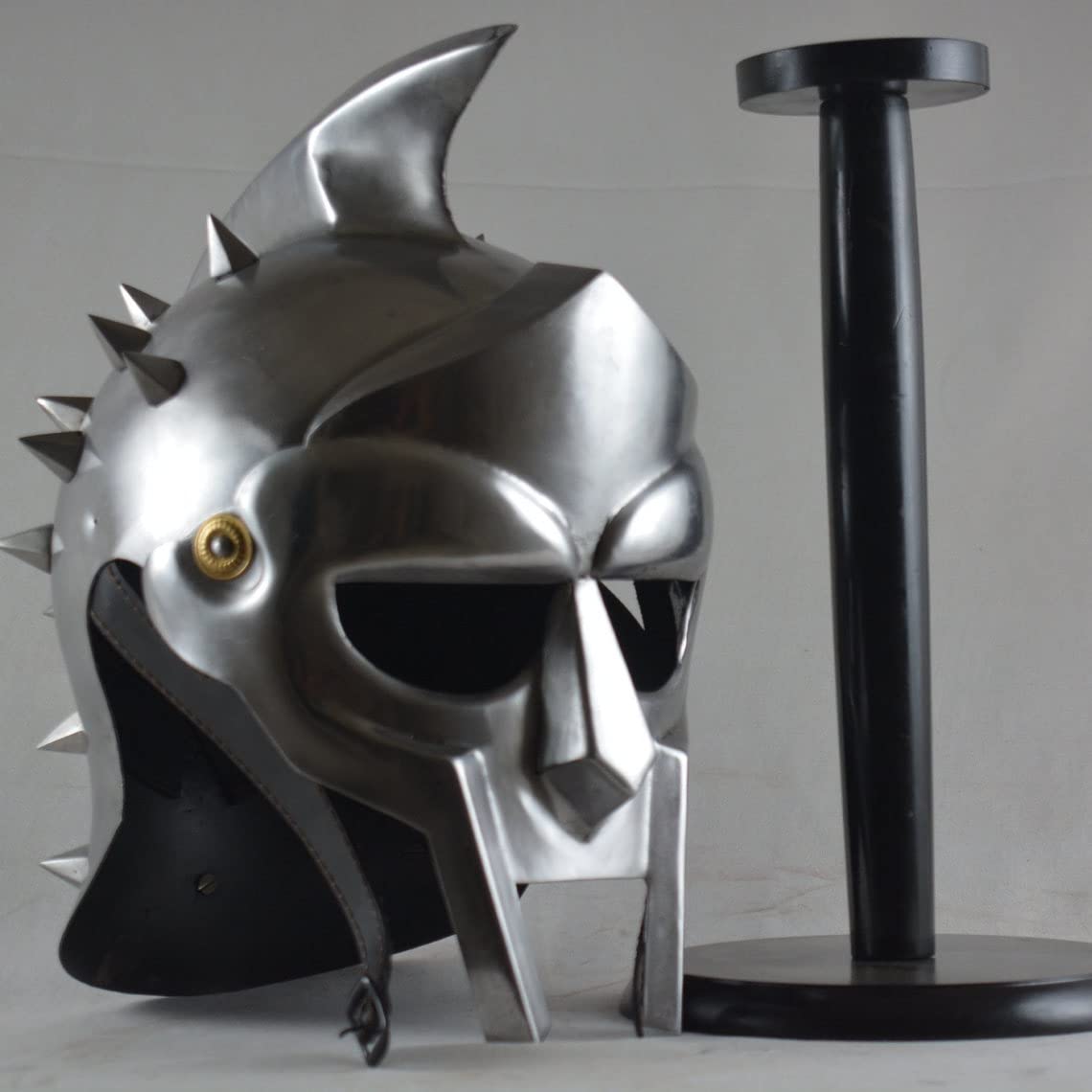 Casco de gladiador griego con soporte maximus decimus meridians armour decoración hogar oficina mejor regalo