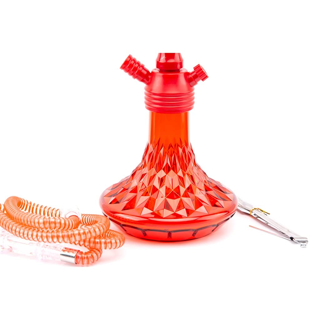 Completo Juego de Cachimba, 1 Manguera Kit de Cachimba con Cachimba Accesorios Acrílico Vidrio Florero de Agua para Fumar (Color : Red)
