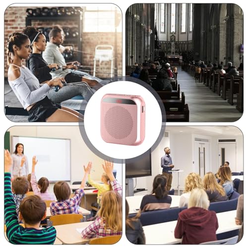 Amplificador de voz portátil, 2200 mAh, altavoz recargable con cable, micrófono auriculares, sistema PA, cintura para aulas, entrenadores, guías de viaje, reuniones, fitness - imagen 7