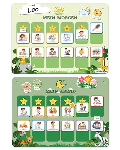 PANDABANDE Routine Planer Kinder für Morgenroutine und Abendroutine