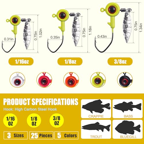 Hameçons à tête plombée Crappie pour pêcher la truite en eau douce avec efficacité - 3