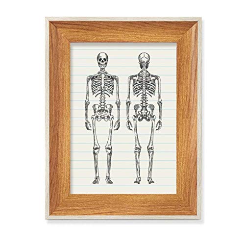 Marco de madera de calidad con arte de esqueleto humano para mesa 2