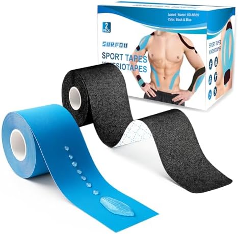 kinesiotape 2 Rollos Pack 5cm X 5m Azul + Negro, Kinesio Tape Fue...