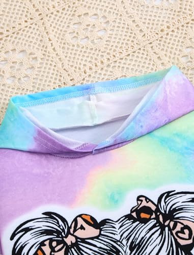 Image of Girls Clothes Cool Girl Print Tie Dye Hoodie Pullover Sweatshirts Leggings Teen Girl Clothes 6-14 Years
