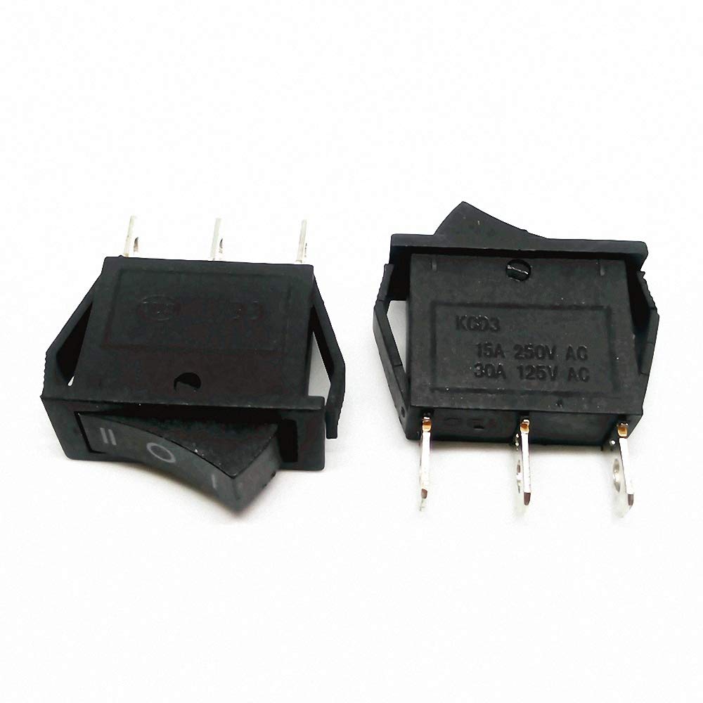 1028MM Rocker Reset Switch Black KCD33D 3Pin 3File Seesaw Switch