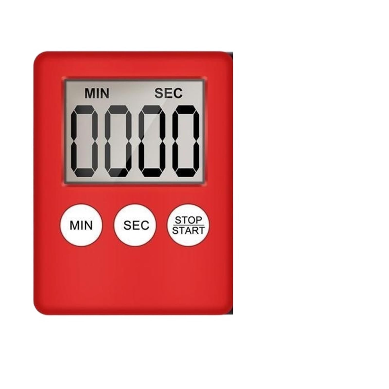 Led Kitchen Timer Magnetic Adsorption Countdown Stopwatch Cooking Learning Electronic LCD Small Alarm Clock Reliable Efficient(Red)