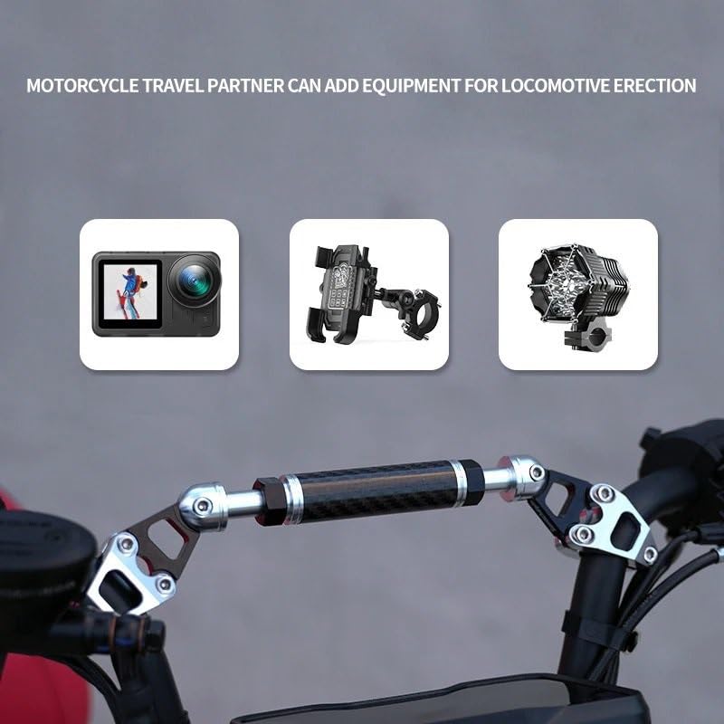 Barre transversale de moto argent et support de guidon renforcé CNC rigide
