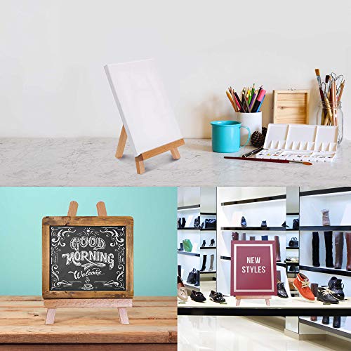 U.s. Art Supply 8" X 8" Stretched Canvas With 10.5" Tabletop Display Stand A-Frame Artist Easel Kit (Pack Of 6) - Beechwood Tripod, Kids Students Painting Party - Portable Canvas Picture, Sign Holder #TOP5