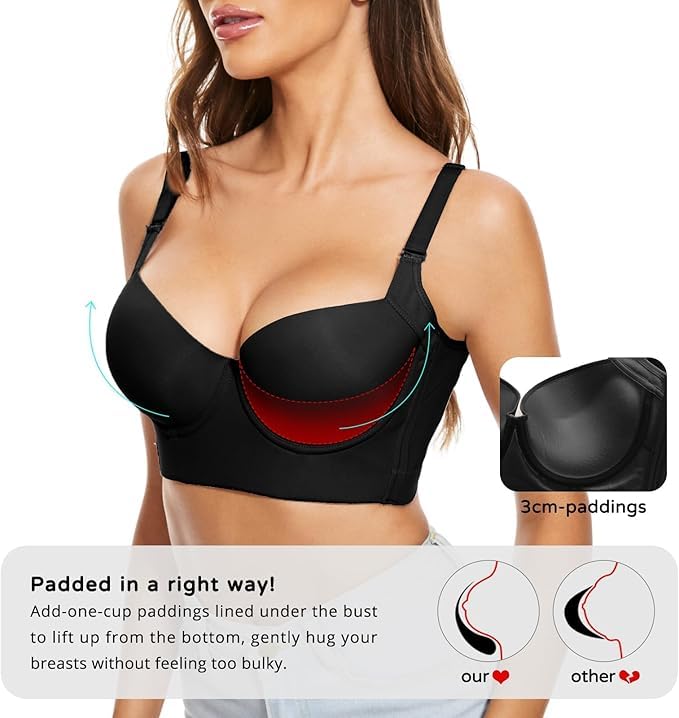 Image of FallSweet Push Up Bras for Women Corset Top Bustier Padded Underwire Bra Add One Cup