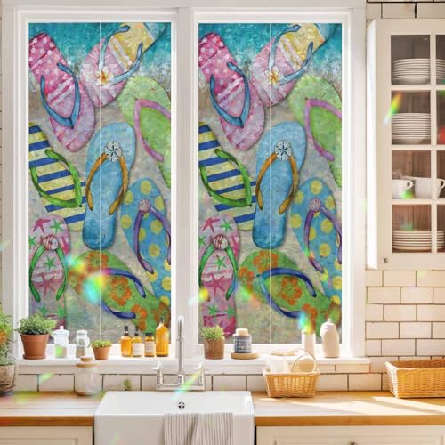 Vinilo decorativo ventana 17.7x39.3 pulgadas azul miniatura 2