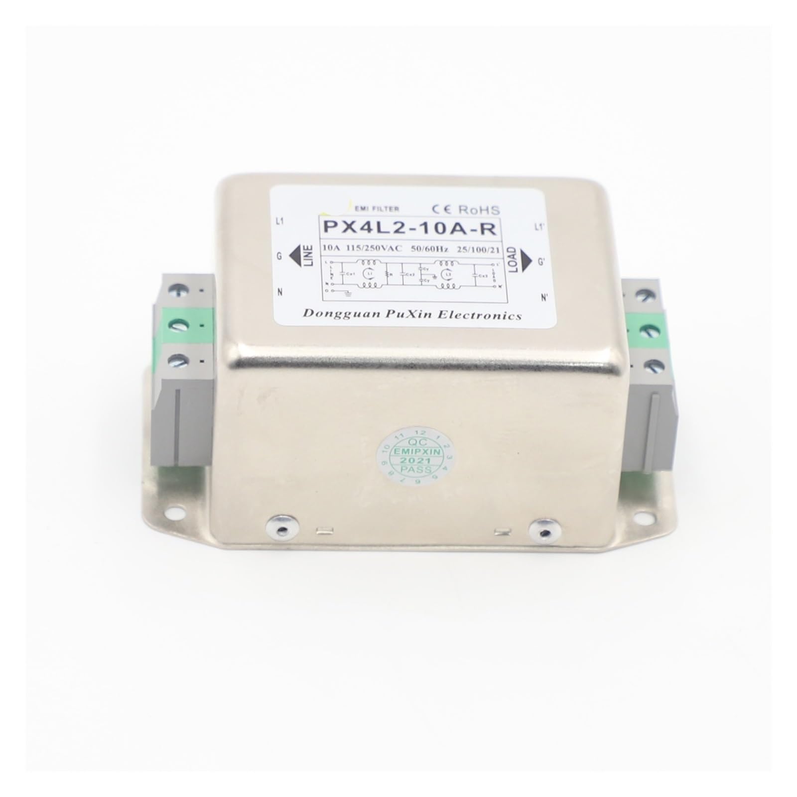 Filtre de puissance haut rendement double étage 10A250V avec bornier de câblage