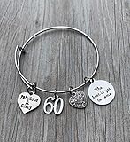 Infinity Collection Fabulous and 60th Birthday Bangle Gifts for Women,The Best is Yet To Come 60th Birthday Expandable Charm Bracelet, Adjustable Bangle, Perfect 60th Birthday Gift Ideas