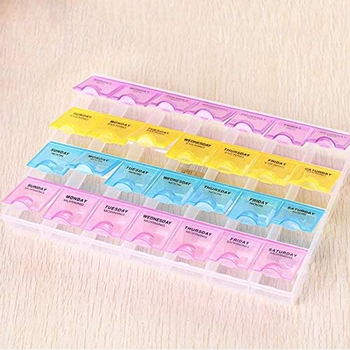 Weekly Pill Organizer Box, 28 Compartments, 4 Daily Slots, Multi-Color (Free Size, 1, count)-image-21