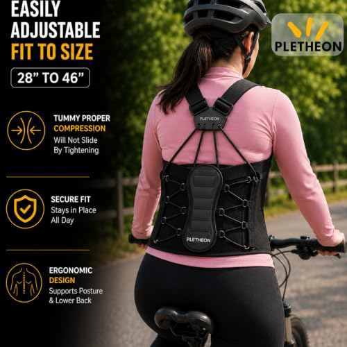 Image of PLETHEON Posture Corrector Belt for Men & Women | Fits 28-46 Inch | Adjustable Thread Support for Customized Fit and Better Posture