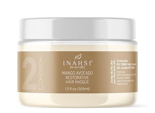 Mascarilla reparadora de mango y aguacate Acondicionador profundo para hombres, mujeres, bebés o niños con cabello rizado, productos para el