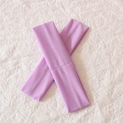 Image of Sport Yoga Headbands,Pack of 14,Fashion Soft Elastic Polyester Sweatband Yoga Stretchy Headband for Women Man Girl (Light Purple)