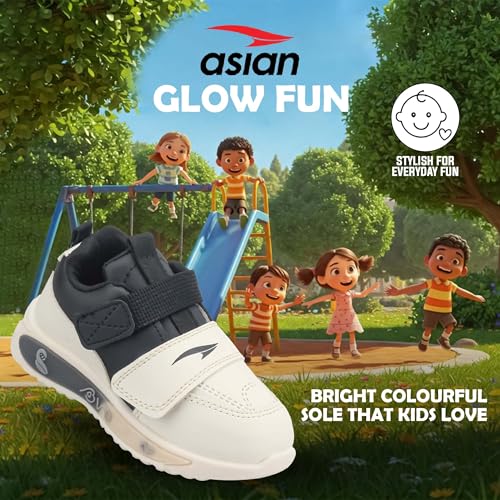 Image of ASIAN Blinky-02 Kids Light Shoes with Fun Blinky LED Lights | Soft Cushion Comfort, Lightweight & Easy Strap Closure, Durable Grip Sole Shoes for Boys and Girls