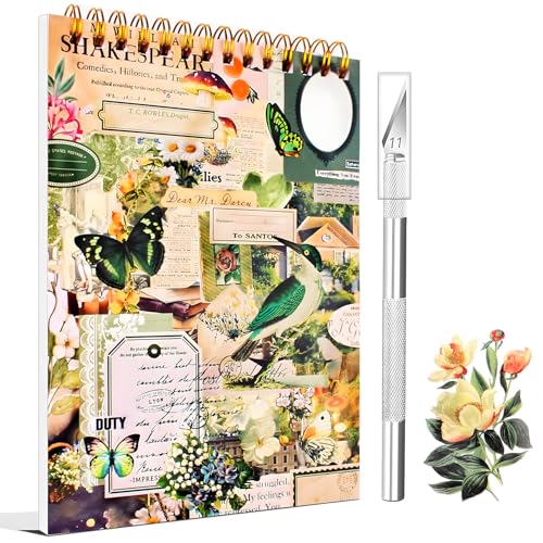 1000+ Piezas/50 Hojas Pegatinas Scrapbooking Pegatinas Aesthetic Scrapbook Stickers Stickers Bullet Journal Scrapbooking Materiales para Álbumes de Recortes, Álbum de fotos, Cuaderno Diario(Verde)