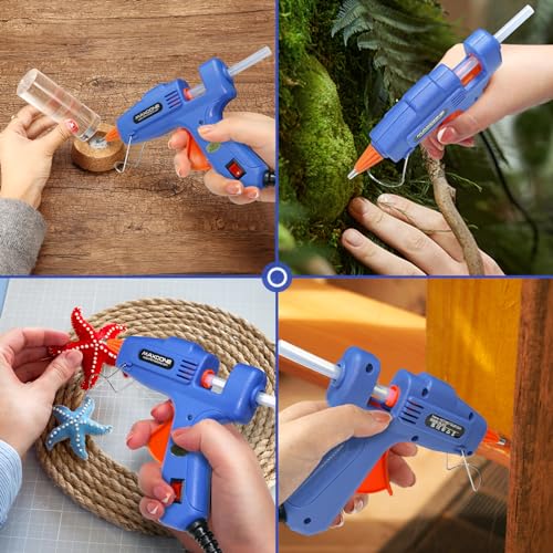 Heet lijmpistool, lijmpistool, 20 W, 30 stuks, 7 mm x 130 mm, lijmstiften voor pistool, handwerk, thuis, knutselen, kantoor, blauw - Afbeelding 6