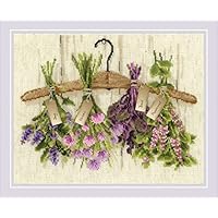 RIOLIS Counted Cross Stitch Kit 20x20cm - Lilly Of The Valley (14 Count), Punto croce kit da ricamare, Kit ricamo punto croce