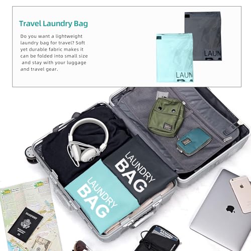 CosyLife Backpack Laundry Bag with Shoulder Straps and Pocket Durable Oxford Clothes Hamper Bag with Buckle Rollable Closure for College Travel - Image 3