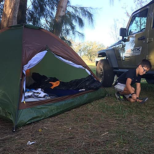 Ntk Panda 4 Person Tent For Camping | 6.7X6.7 Ft Ventilated 2 Season Lightweight Portable Tent | Dome Design Camping Tent With Fiberglass Poles & Mesh | 4 People Tent | Outdoor Tent (Green) #TOP4
