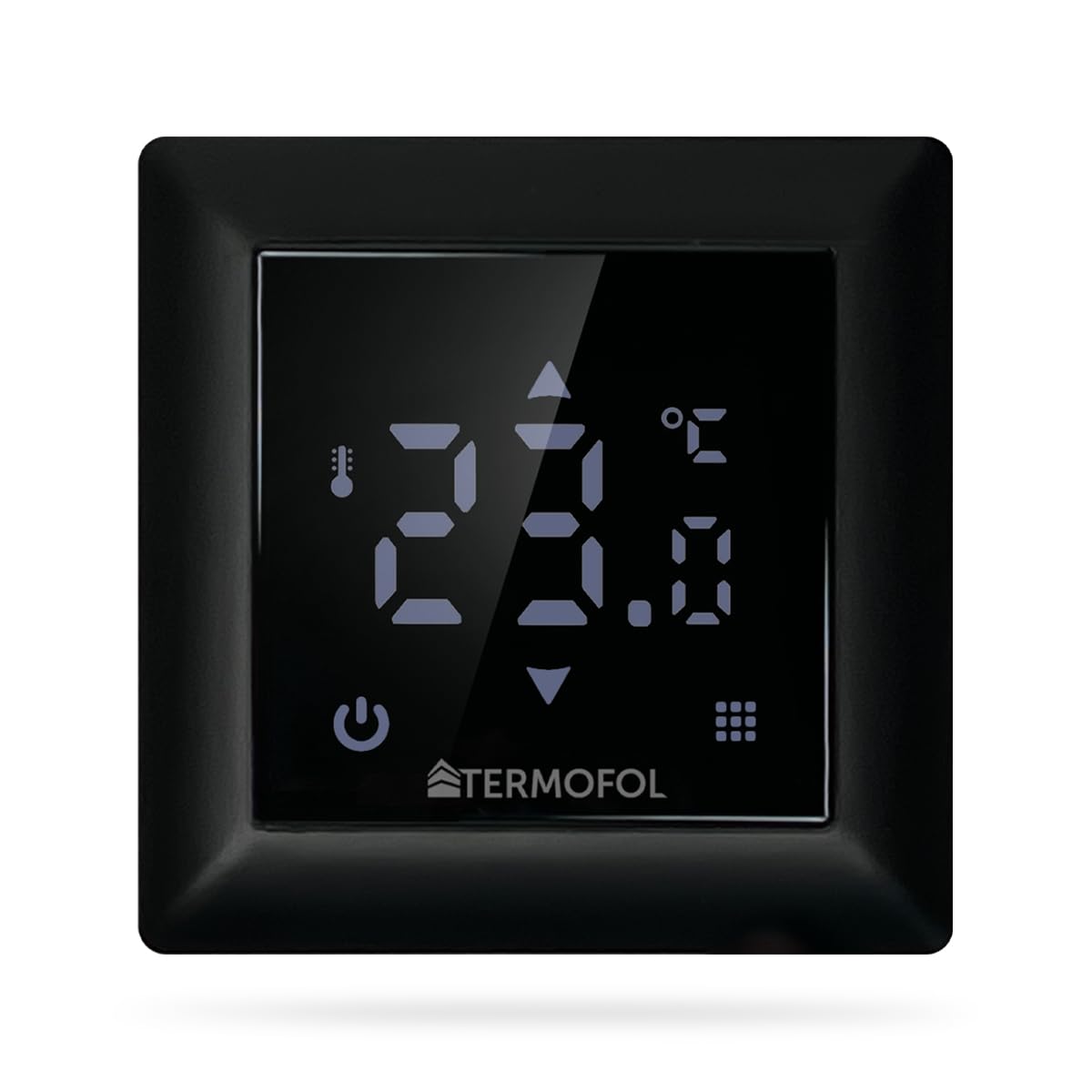 Termofol Elektryczne ogrzewanie podłogowe folia grzewcza 230 V – z termostatem H6 czarna – moc 220 W/m² – powierzchnia 8 m² – ogrzewanie podłogowe, kompletny zestaw do ogrzewania podłogowego,