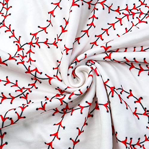 Premium Baseball Pattern Double Brushed Polyester Fabric - Soft, Stretchy Knit Fabric by the Yard for Creative Dress and Apparel Sewing 4 Premium Baseball Pattern Double Brushed Polyester Fabric - Soft, Stretchy Knit Fabric by the Yard for Creative Dress and Apparel Sewing - Image 3