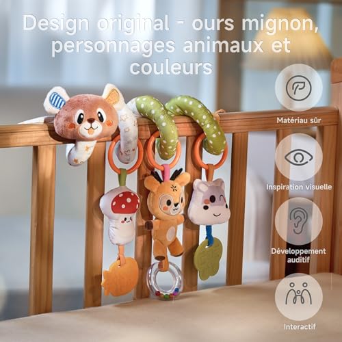 Spirale d'activité lit et poussette pour occuper bébé à saisir
