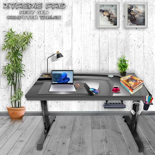 Image of Xtreme PRO Direct Theme Printed Computer Desk for Gaming, Work & Study. Large for PC, Dual Monitors, iMac, and Laptops. Metal & Engineered Wood. Black Stand Desk. 4 Feet-XPB4 (XPB425-CT-211)