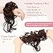 FeidyLong 2PCS Messy Bun Hair Piece Tousled Updo with Tendrils Wavy Curly Hair Bun Scrunchies Ponytail Extension Elastic Band Hairpieces For Women (Medium Brown)