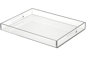 NIUBEE Spill-Proof Acrylic Serving Tray (14x18 Inches)