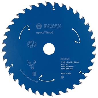 Bosch Professional Circular Saw Blade Expert for Wood, 165 x 20 x 1.5 mm, 36 teeth; Accessories Cordless Circular Saw