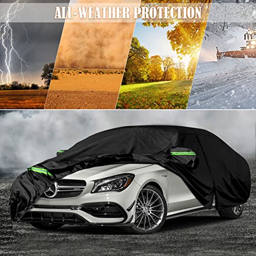 Image of Waterproof Car Covers Replace for 2013-2025 Mercedes-Benz CLA 180 200 220 250, 6 Layers All Weather Car Cover with Zipper Door & Windproof Bands for Snow Rain Dust Hail Protection (CLA)