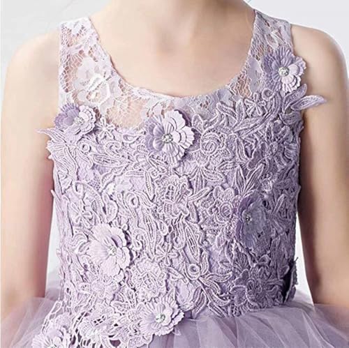 High Low Flower Girl Dress Tulle Laces Applique Pageant Dress Ruffles A Line Communion Gown TZ044