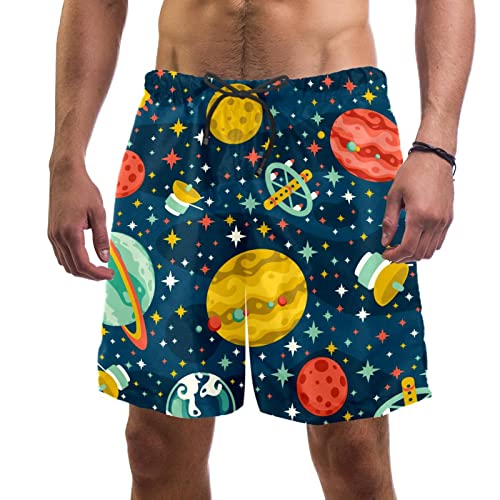 Short de plage à séchage rapide pour hommes imprimé planètes HadHfun
