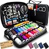 VelloStar Kit de costura para adultos y niños: 100 accesorios y suministros de costura, hilos de 24 colores, kit de aguja e hilo para pequeñas reparaciones, mini, de viaje, reparación de emergencia