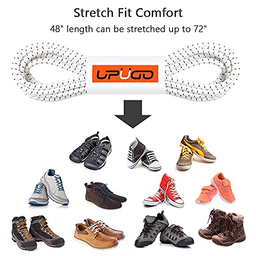 Image of UpUGo Elastic Shoe Laces, No Tie Shoe Laces Tieless for Kids, Adults, Elderly, One Size Fit All