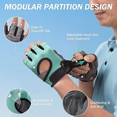 Gymhandschoenen, GloFit Trainingshandschoenen, Knuckle Gewichthefhandschoenen Vingerloos met gebogen open rug… - Image 5