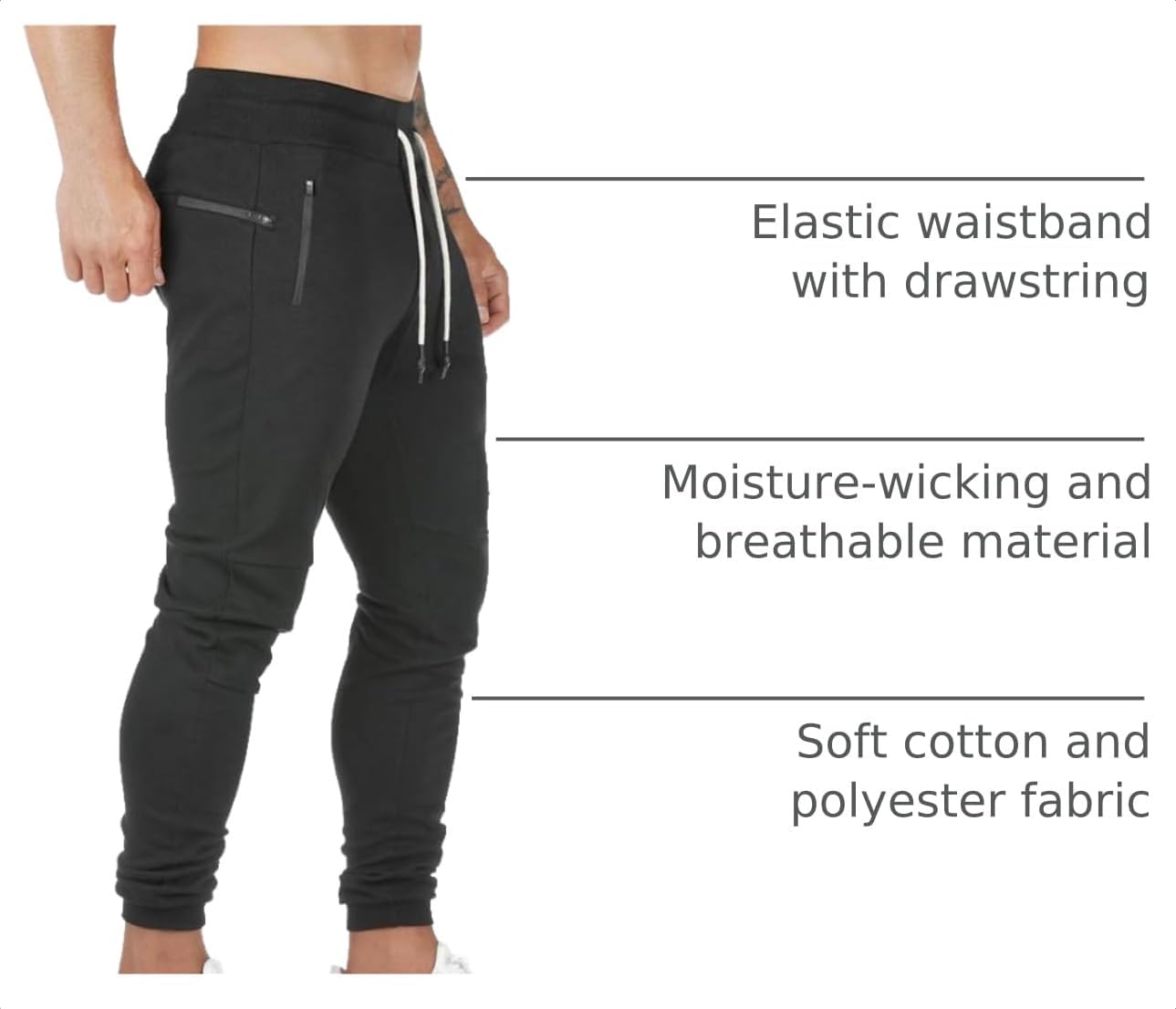 AOTORR Men's Workout Sport Pants, Athletic Running Jogger Track Pants Casual Sweatpants Trousers with Pockets