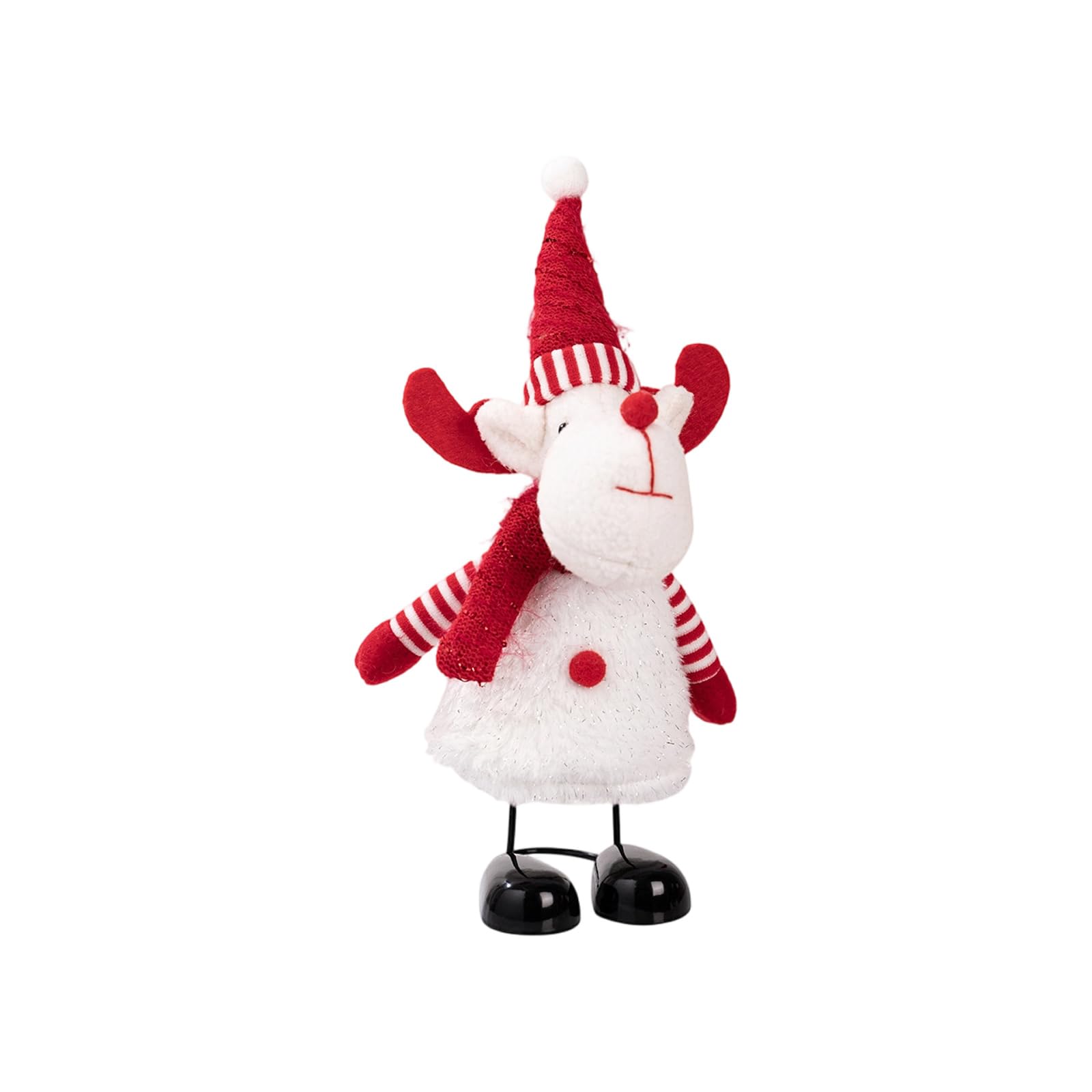 Nucelit Christmas Iron Craft Spring Wobbly Leg Snowman Santa Decorative Accent for Festival Home Tabletop Display Arrangement Wobbly Doll
