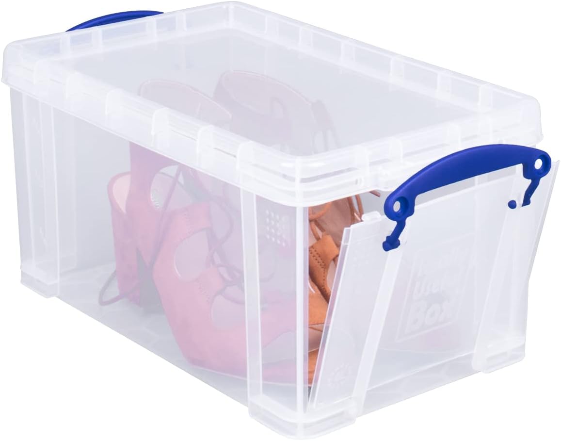 Really Useful Box Plastic Storage 8 Litre Open Fronted Box Clear