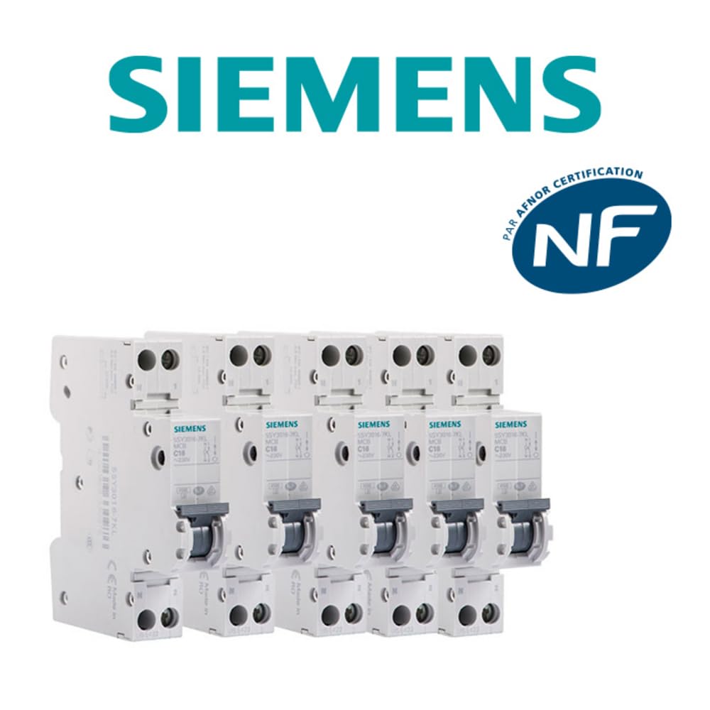SIEMENS Disjoncteurs Électriques Phase Neutre 16A Lot De 5