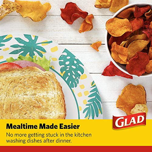 Glad Round Disposable Paper Bowls, Palm Leaves Pattern, 16 Oz, 50 Count - image 5