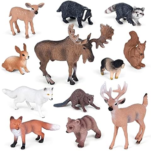 ELECLAND 12Pcs Woodland Animal Figurines Cover