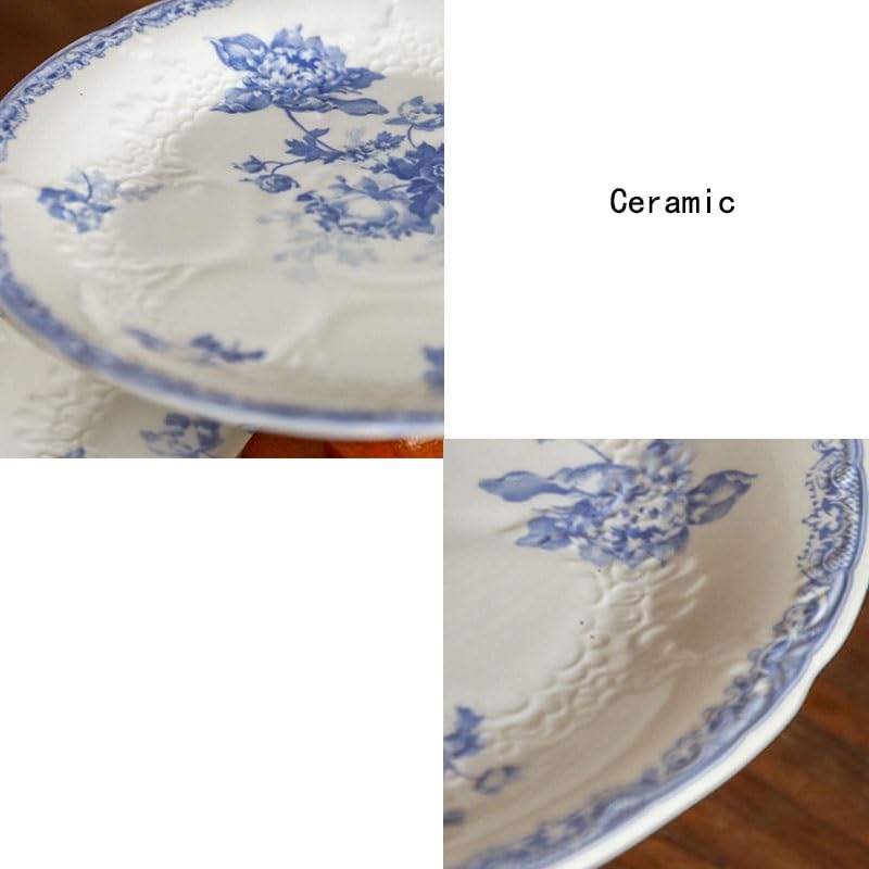 miska na owoce, Drewniana ceramiczna taca na owoce z wysokimi nogami podwieczorek(XL)