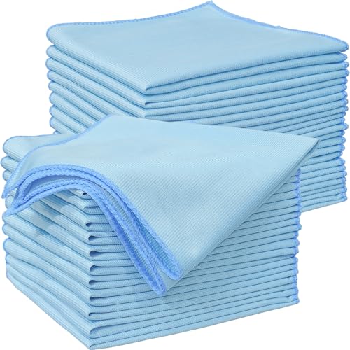 ATZNZIK 24 Pack Microfiber Glass Cleaning Cloth 16 Inch X 16 Inch Polishing Cloths Glass Cleaning Towel Lint Free Cloth for Cleaning Windows Glasses Mirrors Windshields Stainless Steel