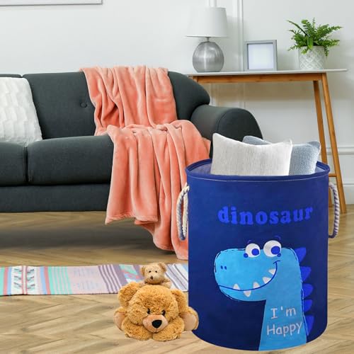 Image of Round Laundry Basket Storage Bins Nursery Hamper Gift Baskets for Home,Office,Home Decor